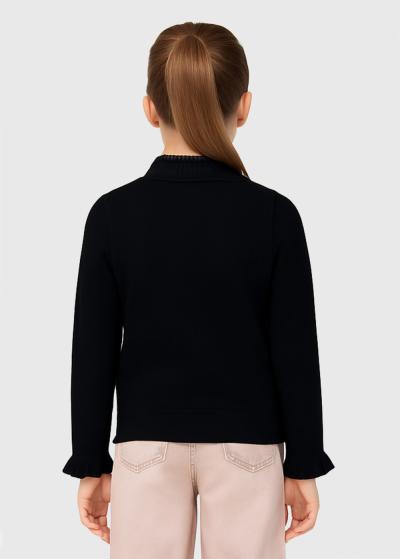 Lotus melns džemperis ar pogām - back