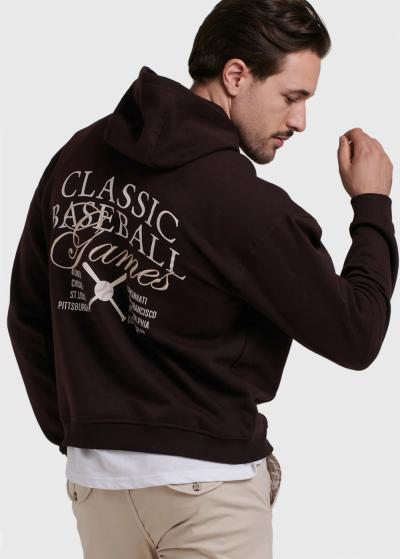 Loren brūns hūdijs ar rakstu - back