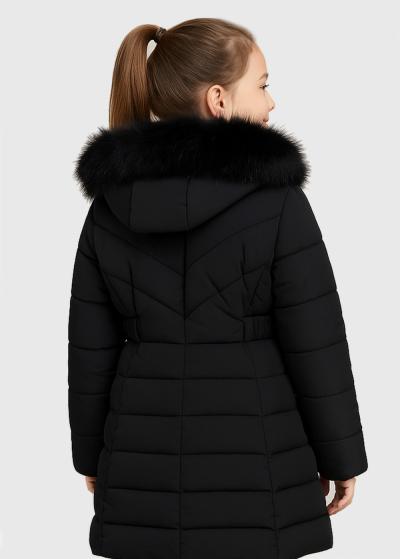 Lexi melna jaka ar kapuci - back