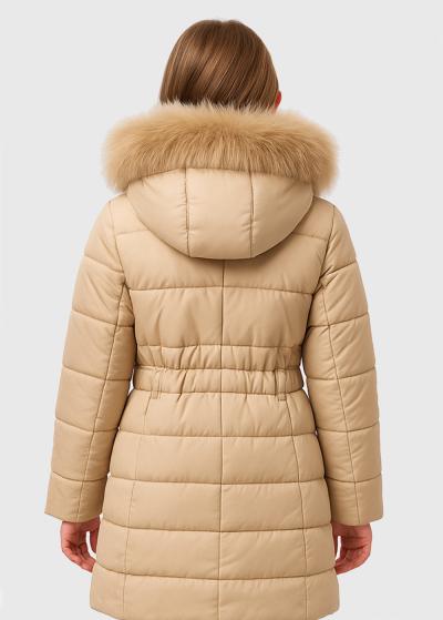 Lexi bēša jaka ar kapuci - back