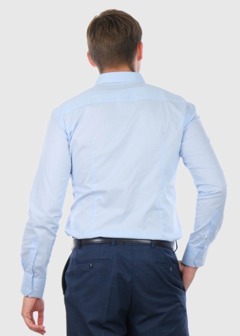 Baccio Slim Fit gaiši zils vīriešu krekls - back