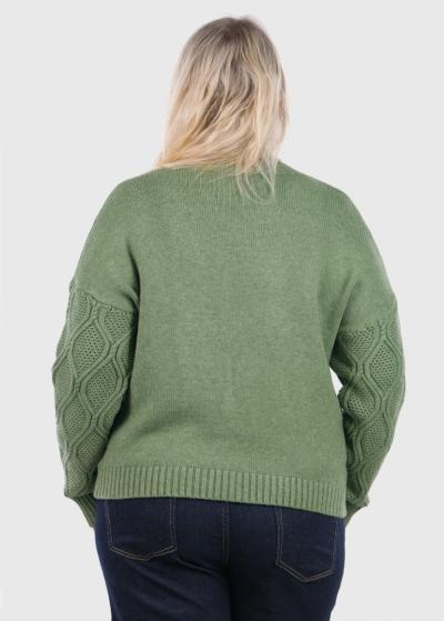 Kamilya zaļš adīts džemperis - back