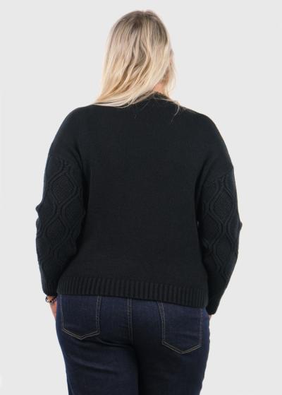 Kamilya melns adīts džemperis - back