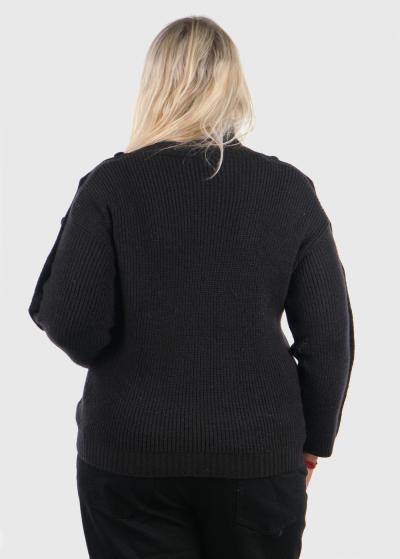 Krislin melns džemperis ar augstu apkakli - back