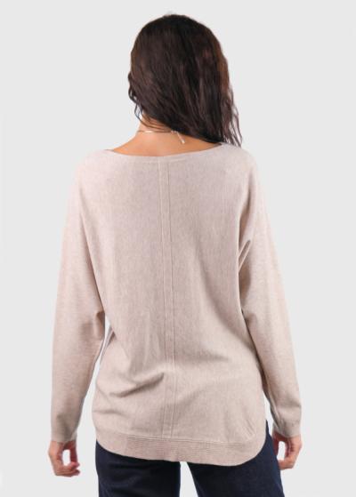 Keren bēšs džemperis ar kabatām - back