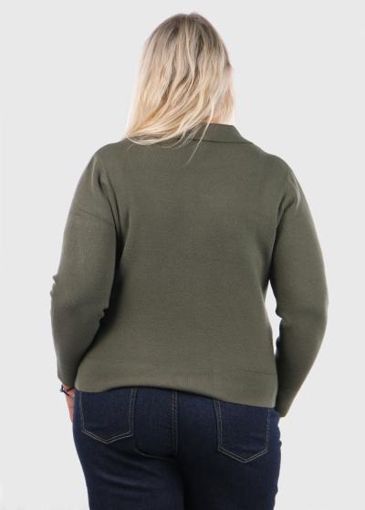 Kamila haki īss kardigans rāvējslēdzēju - back