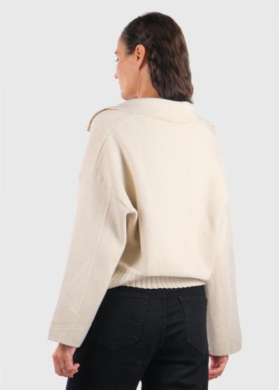 Kristína balts kardigans ar pogām - back
