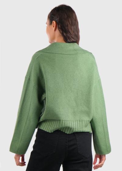 Kristína zaļš kardigans ar pogām - back
