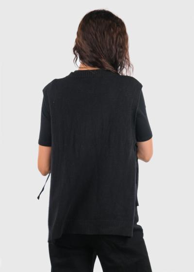 Karin melna veste ar aukliņām - back