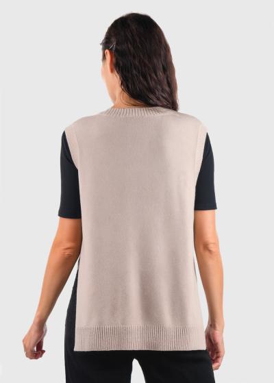 Karin bēša veste ar aukliņām - back