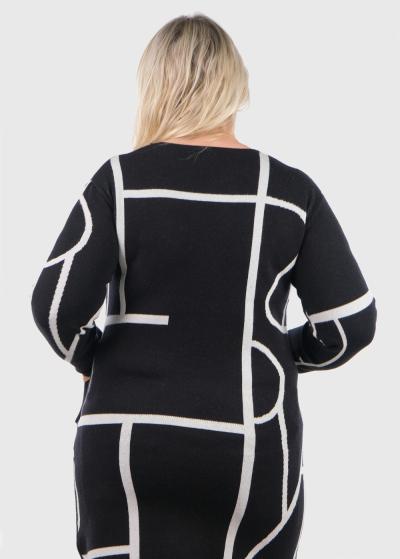 Katy melna džemperkleita - back