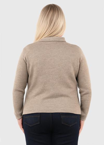 Kamila bēšs īss kardigans rāvējslēdzēju - back