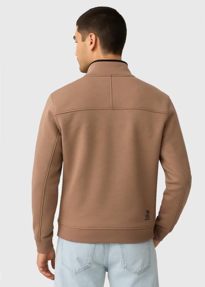 Tumši bēšs džemperis ar rāvējslēdzēju - back