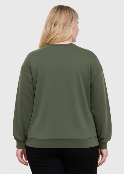 Jennifer Lielo izmēru haki sieviešu džemperis - back