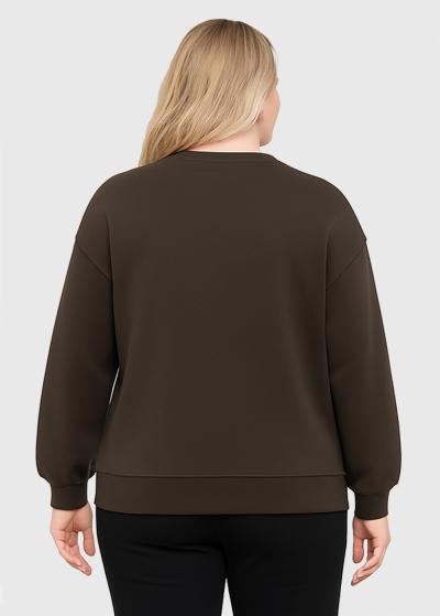 Jennifer Lielo izmēru tumši brūns sieviešu džemperis - back