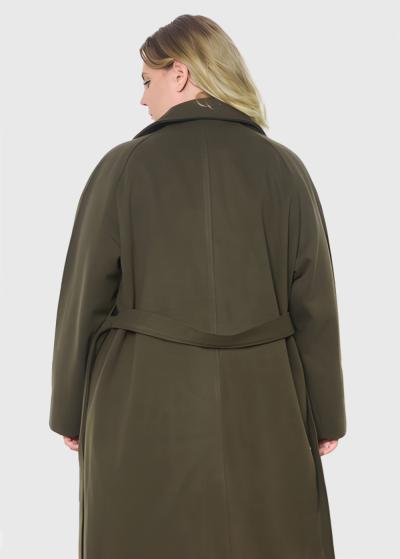 Jessica Lielo izmēru haki mētelis ar jostu - back