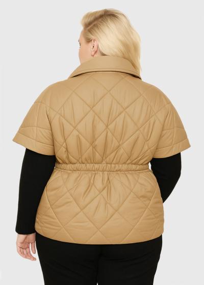 Jamelia Lielo izmēru bēša silta veste - back