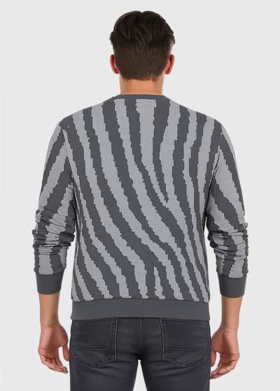 Jon pelēks džemperis ar printu - back