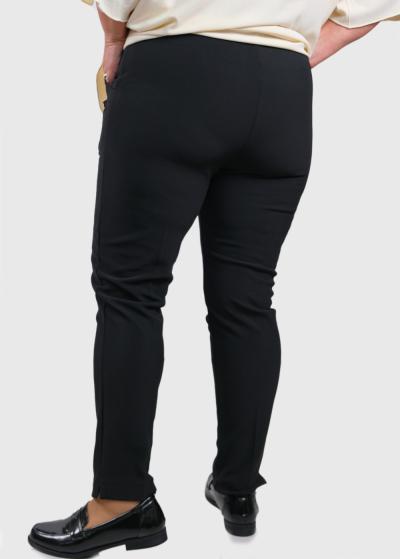 Jeta Lielo izmēru melnas sieviešu bikses ar siltinājumu - back