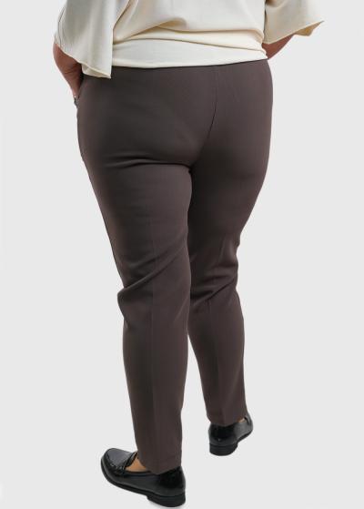 Jeta Lielo izmēru brūnas sieviešu bikses ar siltinājumu - back