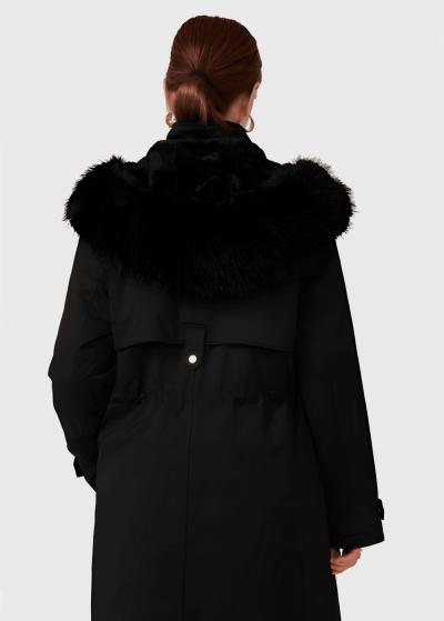 Luciana melna parka ar aukliņas aizdari  - back