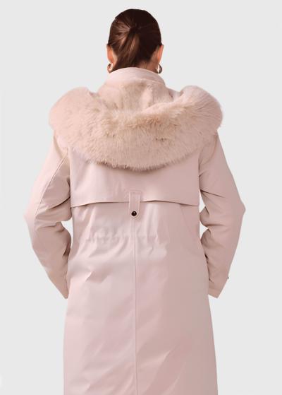 Luciana gaiši bēša parka ar aukliņas aizdari  - back