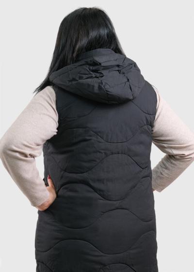 Menna Lielo izmēru melna gara veste - back