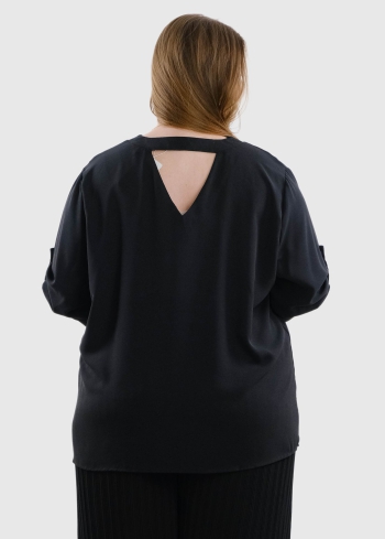 Feliciana Lielo izmēru melna blūze - back