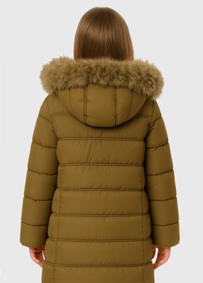 Elzira brūna jaka ar kapuci - back