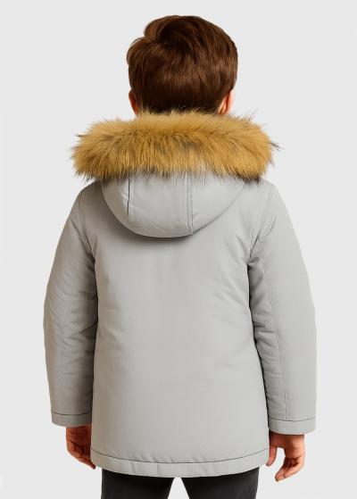 Emmo pelēka jaka ar kargo tipa kabatām - back