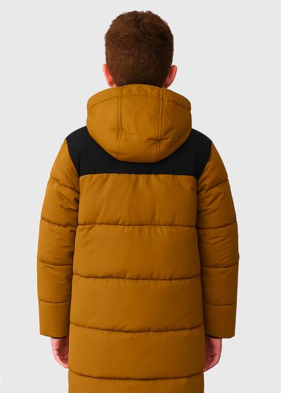 Emiliano gaiši brūna pagarināta jaka  - back