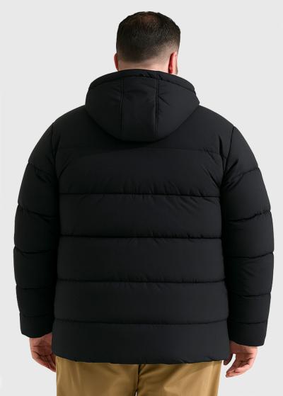 Elner Lielo izmēru melna vīriešu jaka - back