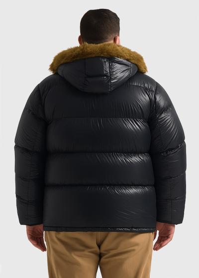 Evans Lielo izmēru melna jaka ar kapuci - back