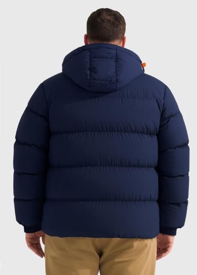 Enes Lielo izmēru tumši zila jaka ar kapuci - back