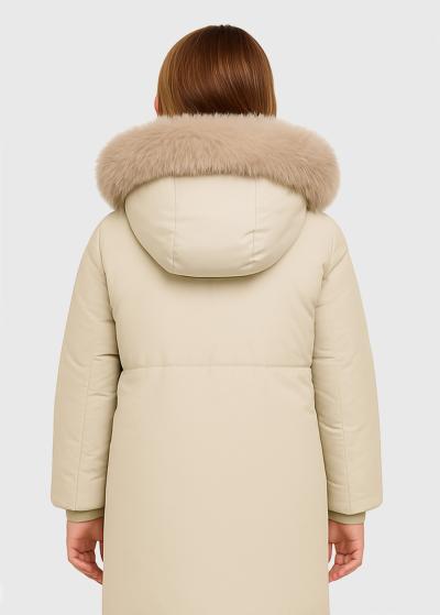 Ebru gaiši bēša pagarināta jaka  - back