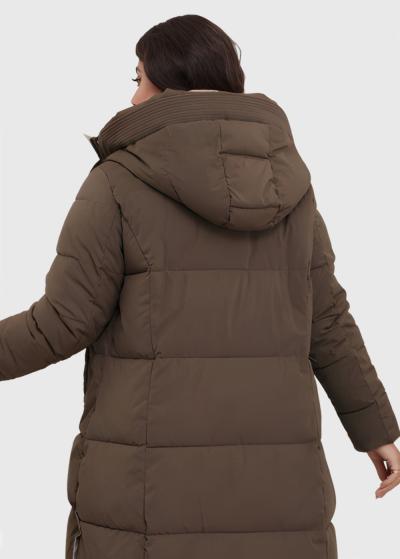 Daniela Lielo izmēru haki gara jaka ar kapuci - back