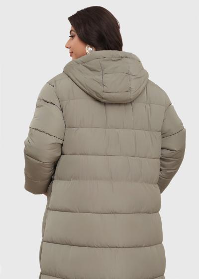 Deva Lielo izmēru haki gara jaka - back