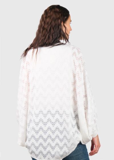 Delphia balts brīva piegriezuma džemperis - back