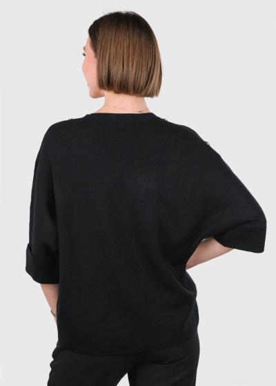 Anna melns džemperis ar trīs ceturtdaļu piedurknēm - back