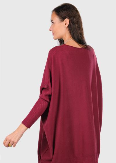 Ariana bordo džemperis ar kabatām  - back