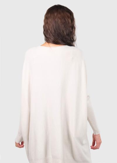 Ariana gaiši bēšs džemperis ar kabatām  - back