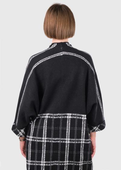 Bella melns kardigans ar kabatām - back