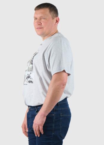 Goffredo Lielo izmēru gaiši pelēks vīriešu t-krekls - back