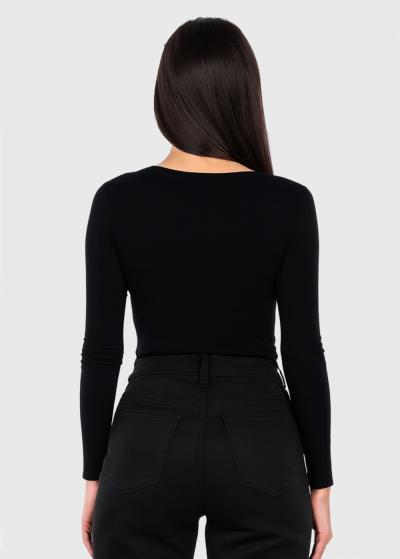 Dorothy melns sieviešu t-krekls ar garām piedruknēm  - back