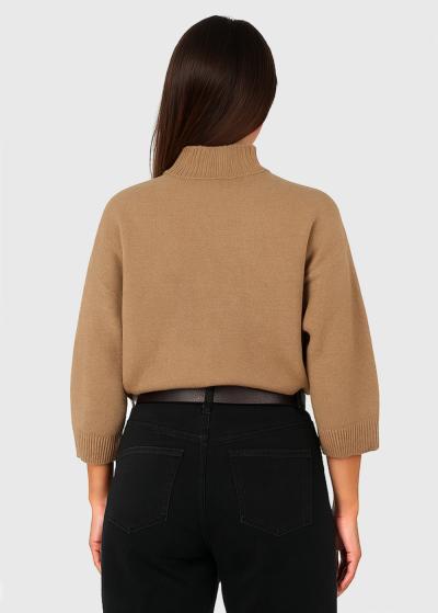 Eleanor brūns džemperis ar trīs ceturtdaļu piedurknēm - back