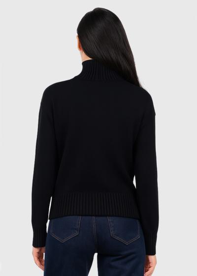 Arlanda melns džemperis ar augstu apkakli - back