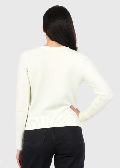 Arina balts sieviešu džemperis - back