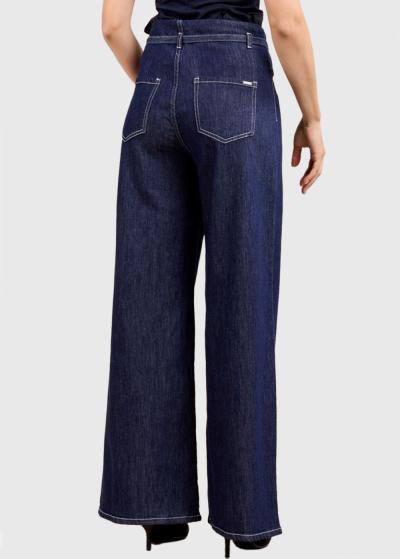 Abby tumši zili džinsi ar augstu jostasvietu - back