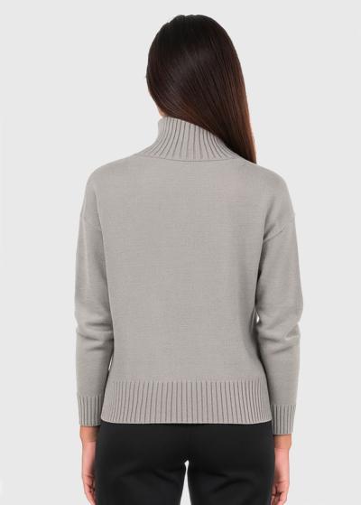 Arlanda bēšs džemperis ar augstu apkakli - back