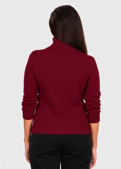 Arlanda sarkans džemperis ar augstu apkakli - back